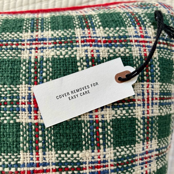 Hearth & Hand with Magnolia Vintage Plaid Lumbar Toss Pillow Green and Red NWT - Picture 12 of 15